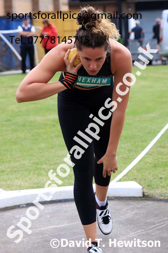 Womens Heptathlon Shot Putt, 2024 EAP International Combined events, Hewcham, Northumberland.  Photo: David T. Hewitson/Sports for All Pics
